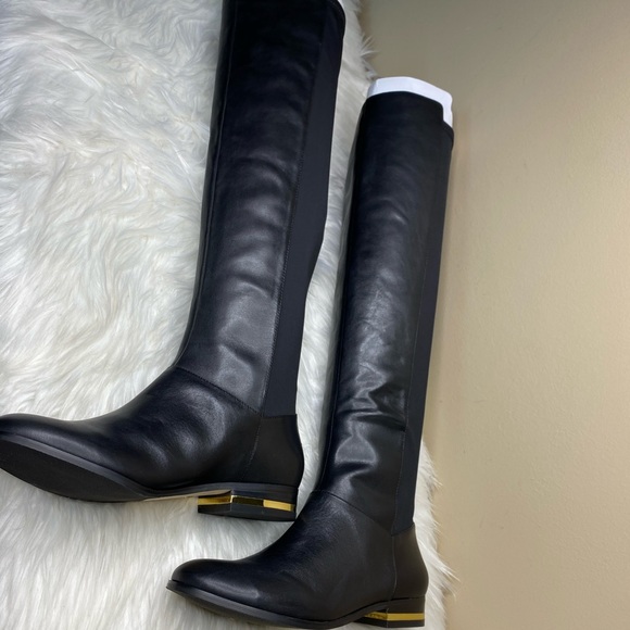ANN TAYLOR BLACK LEATHER RIDING BOOT - Picture 11 of 16